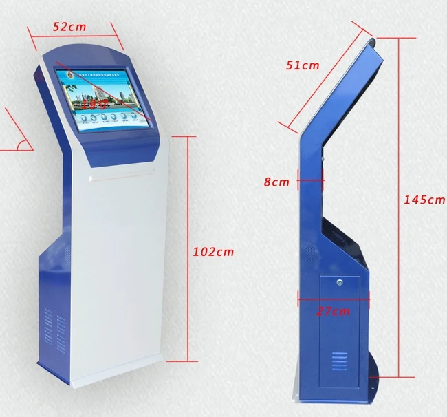 

17 19 inch touch screen self service information all in one pc IC ID kiosk card reader