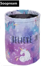 believe unicorn Barrel Cosmetic Bag nylon Toiletry kits Drawstring Elegant Drum Washing Bag Makeup Organizer Storage face totes