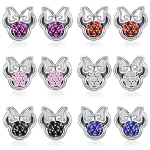 Маленькие серьги-гвоздики в виде мышки, милые серьги в виде Микки Мауса для женщин и детей, серьги в виде животных, серьги-гвоздики в виде животных, брендовые ювелирные изделия в виде героев мультфильмов