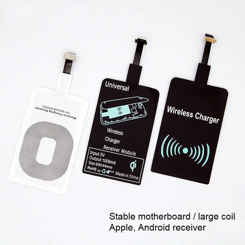 

IOS Android Universal Qi Standard Wireless Charging Receiver For iphone USB Wireless Charger Receiving Patch For MicroUSB Phones