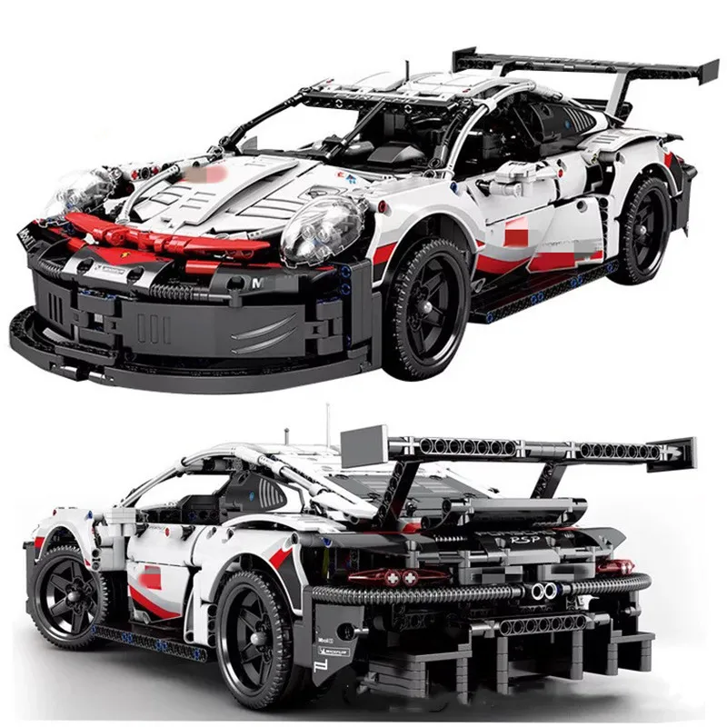 

1580pcs Technic White MOC Series Model Building Blocks Super Racing Car RSR Compatible with bricks diy kid Toys gifts