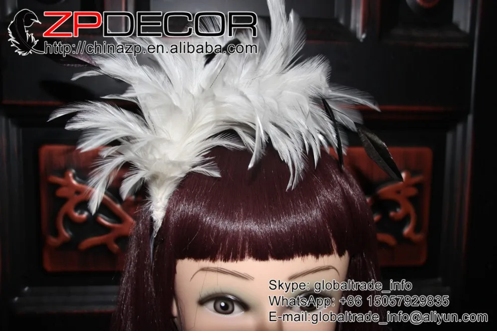 2 White Stripped Hackle Spray (17)