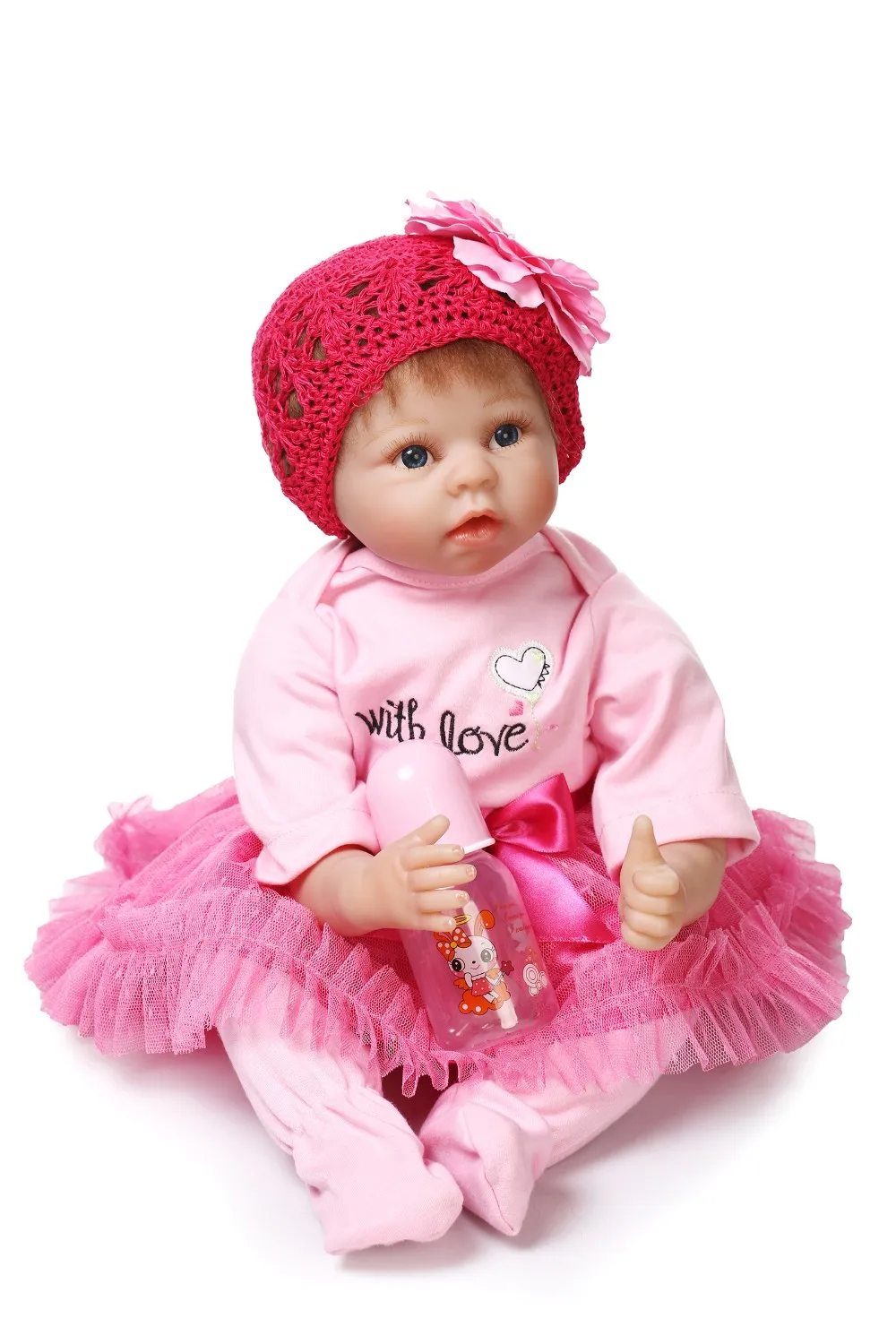 22 дюймов мягкий, как силиконовые Reborn Baby Doll Реалистичного принцессы новорожденных Игрушечные лошадки для подарок для девочек Bebe девочка