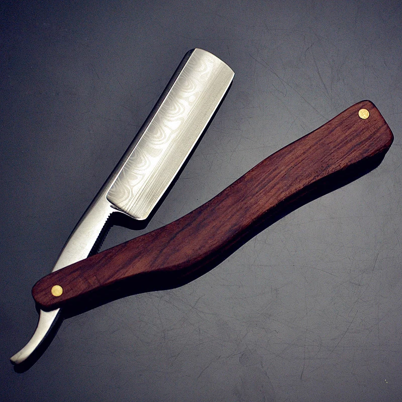 

Classic Series Straight Razor Damascus Pattern SUS440C Steel Men Shaving Razor Folding Shaving Knife Professional Barber Tool