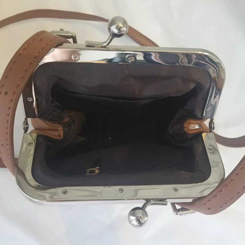 New High Quality Pu Leather Small Kiss Lock Handbag Purse Bag Women New High Quality Pu Leather Small Kiss Lock Handbag Purse Bag Women Lady Vintage Fashion Mini Shoulder Cross Body Bags In From Luggage