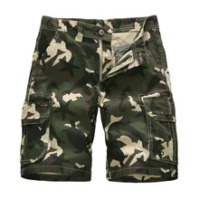 Мужские камуфляжные шорты с несколькими карманами, хлопковые шорты-карго, модные повседневные свободные хип-хоп уличные мужские брюки до колен
