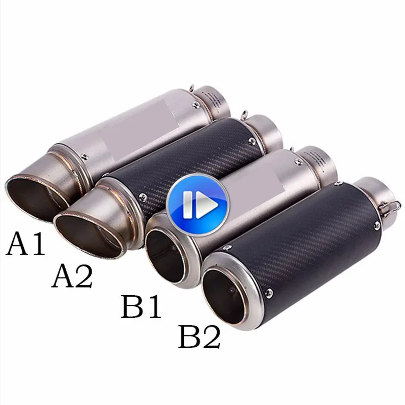 Laser Marking High Quality stainless steel 61mm Universal Motorcycle Exhaust Pipe Muffler Racing With Sticker hooks | Автомобили и