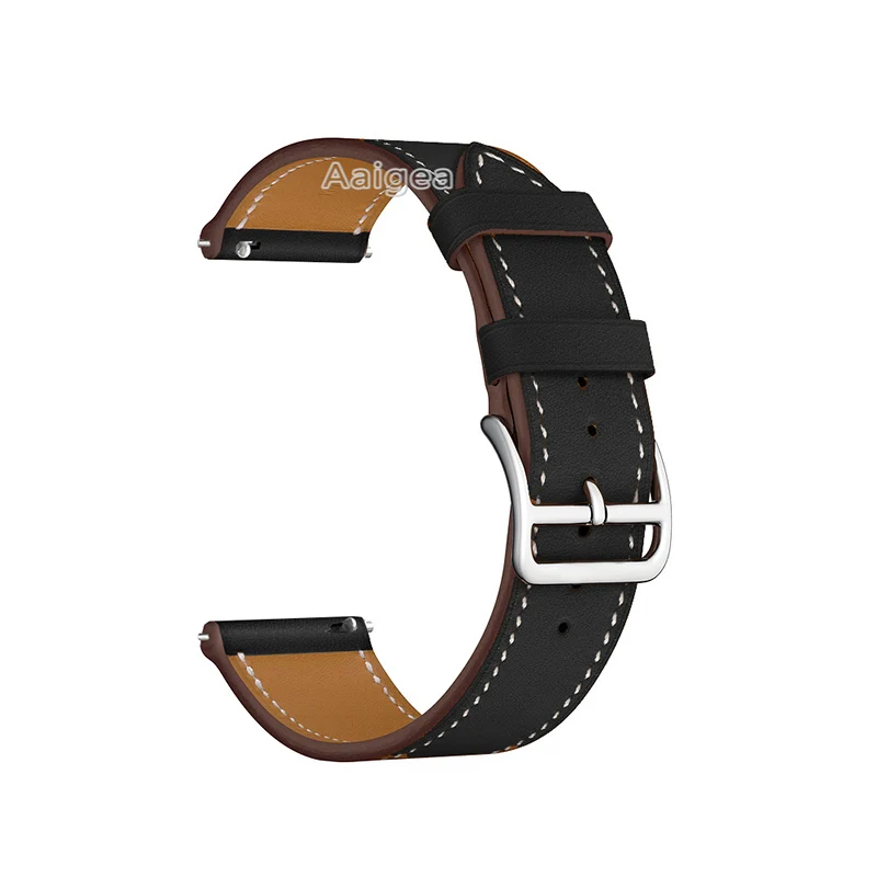 20 мм, модный ремешок из натуральной кожи для часов Garmin Vivoactive 3, умные часы, красочные сменные наручные часы, ремешок, браслет - Цвет: Черный