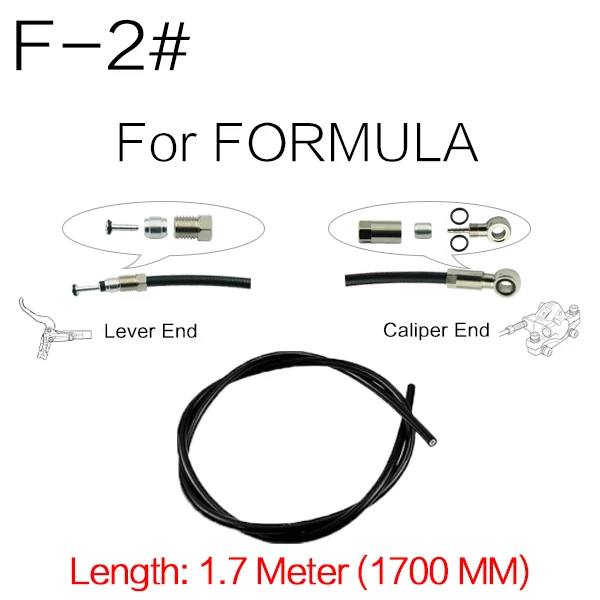 Гидравлический шланг дискового тормоза с иглой, оливковым и банджо набор, для SHIMANO, AVID, SRAM, FORMULA и Magura гидравлический тормоз - Цвет: F-2 1.7 Meter