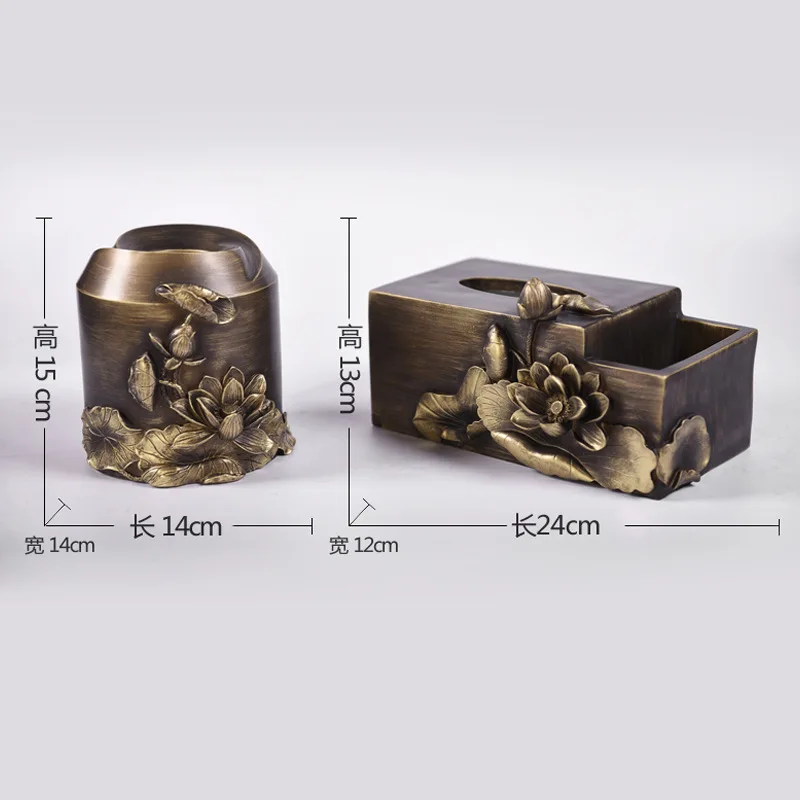 3 Styles Home supplies tissue box Antique art living room office lotus rectangular box