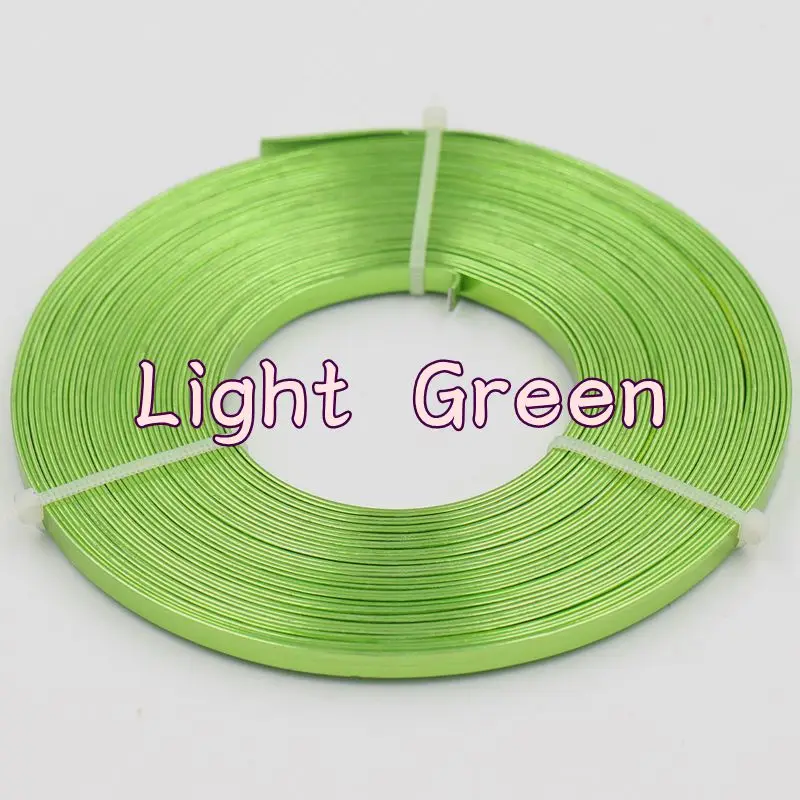 10 м/шт. 5 мм X 1 мм(5 мм ширина 1 мм Толщина) плоская алюминиевая проволока из алюминиевых материалов 115 г/рулон - Цвет: Light Green