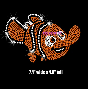 

Fish rhinestone transfer motif hot fix rhinestone motif