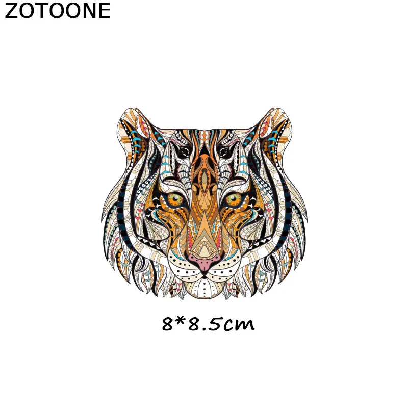 ZOTOONE железные нашивки для одежды, нашивки с тигром, аппликация для одежды, футболки, термопереводные наклейки для глажки, аксессуары для самостоятельного украшения