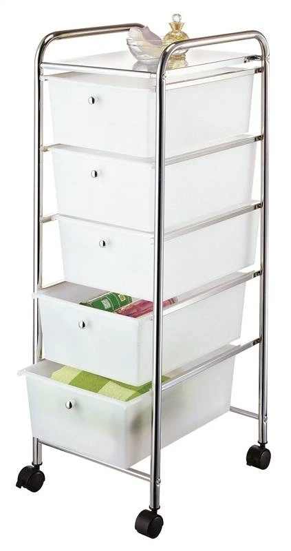

Homebasix G005-CH Five Drawer Storage Cart Chrome