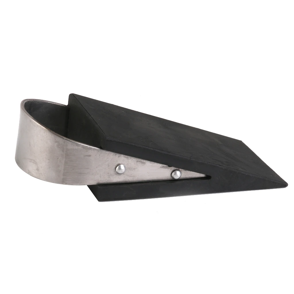 Rubber Stainless Steel Doorstops Door Floor Stopper Wedges Jam Block Home Office Door Wedge Non-Slip Black Door Buffers Safe