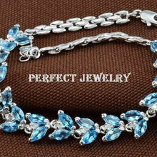 Ожерелье из топаза браслет за ювелирные изделия Природный Голубой топаз 925 стерлингового серебра драгоценные ювелирные изделия 0.1ct* 30 шт драгоценные камни# BL180910