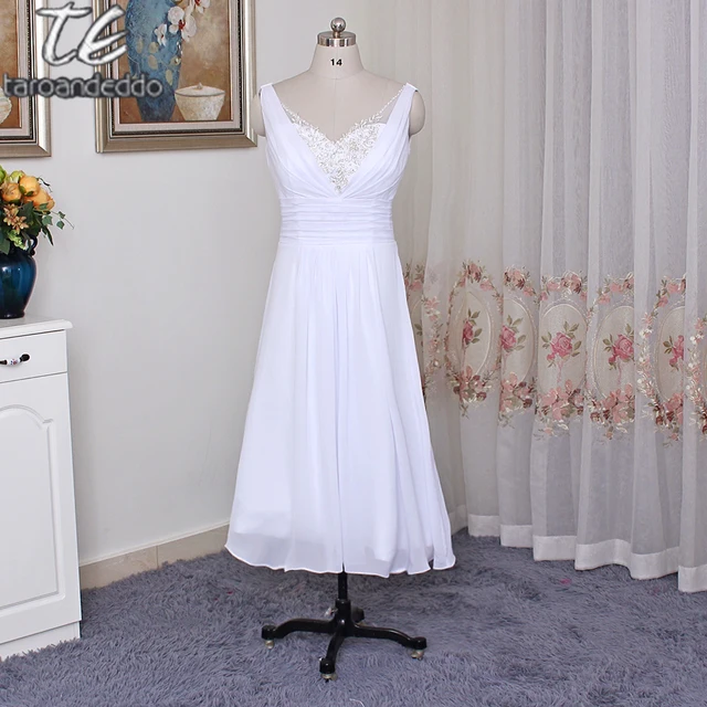 Chiffon Ankle Length Wedding Dress