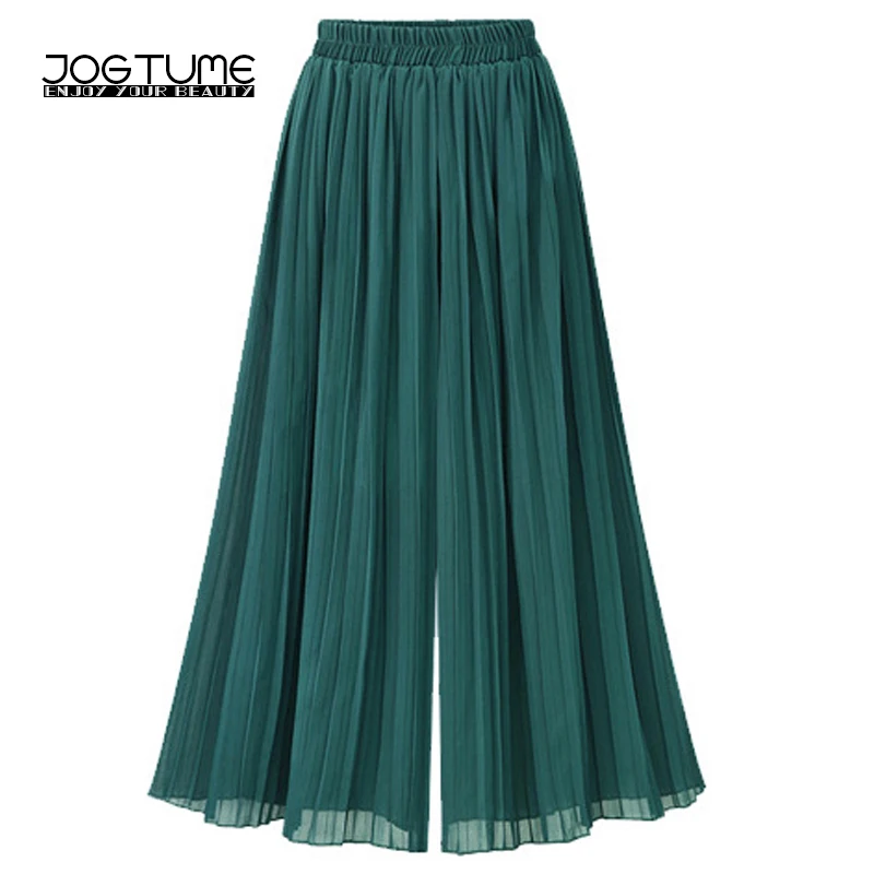 Women Wide Leg Chiffon Pants High Waist Plus Size 4xl 5xl