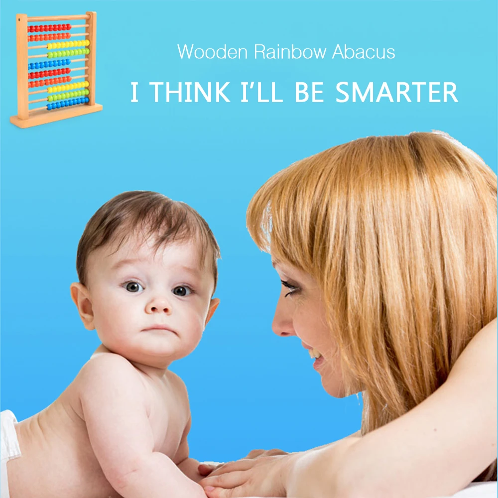 Деревянные Радуга Abacus детские математические игрушки цифры счетные бусины Abacus красочная счетная доска математическая игрушка для раннего развития