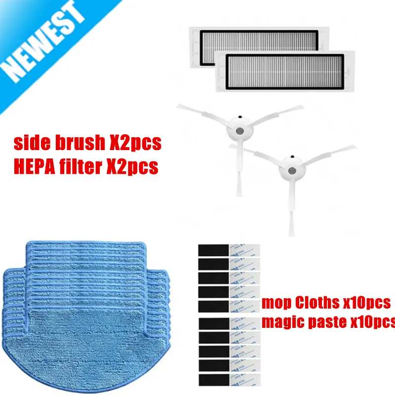 

Suitable for Xiaomi Mi Robot Vacuum Cleaner parts include main brush HEPA filter side brush mop Cloths magic paste Replacement