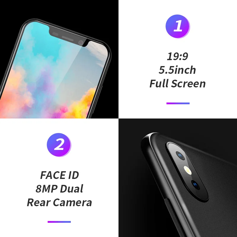 Blackview A30 смартфон 19:9 экран 2500 мАч 5 дюймов Android 8 1 двойная камера 2 Гб ОЗУ 16 ПЗУ MT6850A 3G
