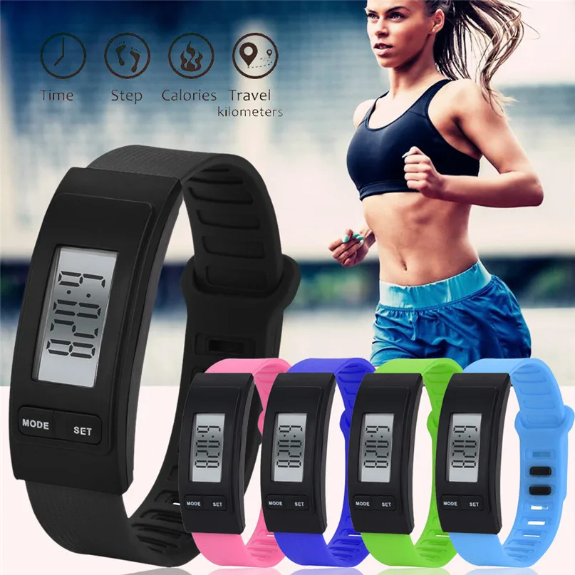 

Wrist Strap Pedometer Run Step Watch Bracelet Calorie Counter Digital LCD Walking Distance Wristbands Smart Bracelet #2l09