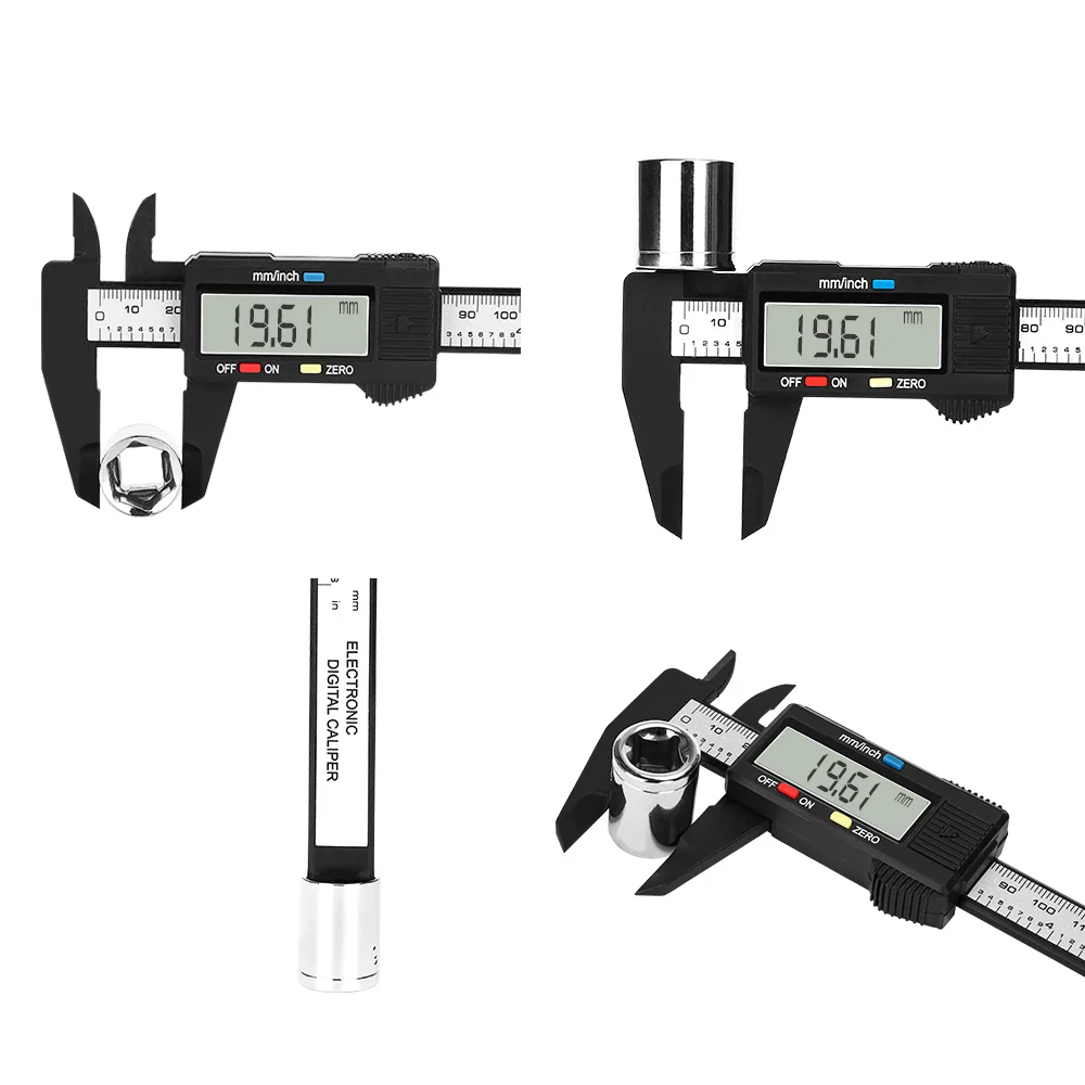 DEKOPRO измерительный инструмент 0-150 мм 6 дюймов LCD цифровой Электронный штангенциркуль из углеродного волокна Калибр микрометр