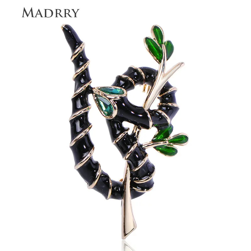 

Madrry Vivid Green Eyes Snake Tree Branch Shape Brooches Enamel Crystal Jewelry Women Men Coat Dress Collar Pin Accessories Gift