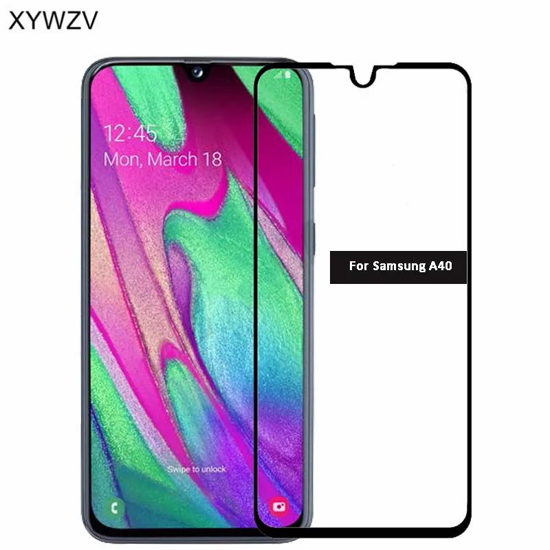 2 шт полный клей покрытие стекло для Samsung Galaxy A40 закаленное экрана пленка |