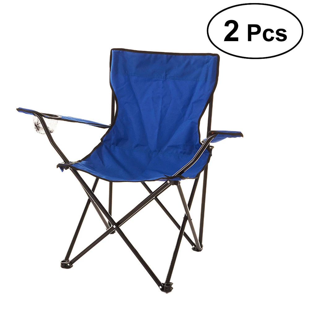 

2 Pcs Lightweight and Foldable Leisure Chair for Outdoor Fishing Hiking Fishing Backpacking 45x45x80CM (Blue)