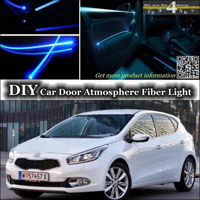 For KIA Cee'd Ceed interior Ambient Light Tuning Atmosphere Fiber Optic Band Lights Inside Door Panel illumination Not EL light