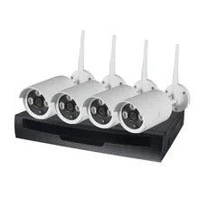 WIFI Wireless Monitor Set 4 VCR NVR Kits Network Camera 720P & 1080P HD Surveillance Night Vision IP Cameras Motion Detection