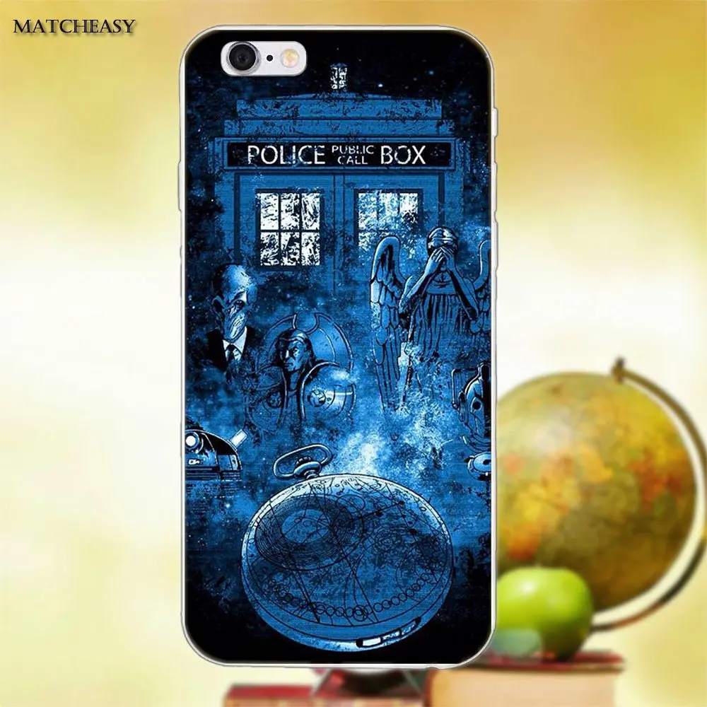 Мягкий ТПУ Модный чехол для Apple iPhone X XS Max XR 4 4S 5 5C SE 6 6S 7 8 Plus Doctor Who Series Tardis Police Box