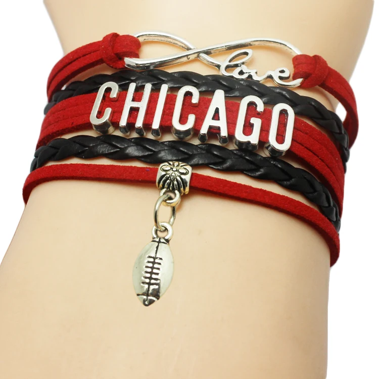 Customizable Sports Chicago Team Jewelry Men Infinity Love Baseball