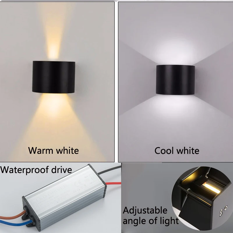 Modern Brief Round Cube Adjustable Surface Mounted Outdoor LED Wall Light Waterproof Wall Sconce Lamp For Corridor Porch ZBW0002