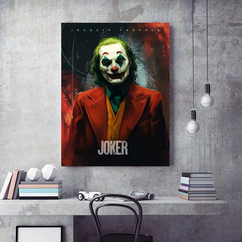 Joker, Joaquin, Phoenix, Хит, Ledger, DC фильмы-комиксы, Настенная художественная живопись, печать на холсте, плакаты, картинки для дома