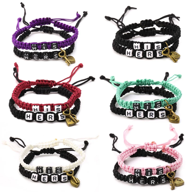 

Couples Bracelet His and Hers Matching Jewelry Lovers Boyfriend Girlfriend Braid