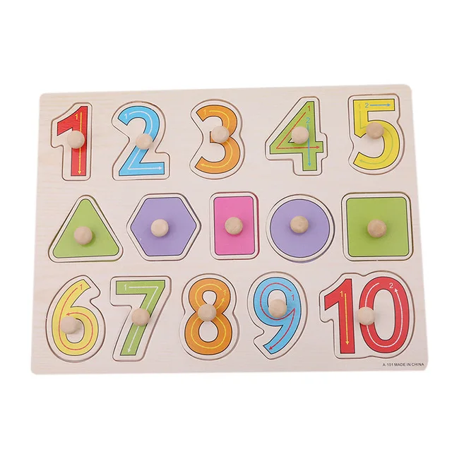 1 Набор, детская деревянная игрушка, ручная головоломка, люди, животные, распознавание, головоломка для детей, Монтессори, обучающая, дропшиппинг, JK974622 - Цвет: Number