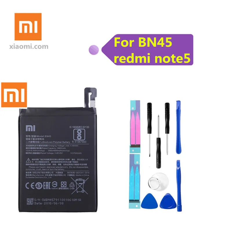Xiao mi BN45 аккумулятор для телефона xiaomi Redmi Note 5 Оригинальные аккумуляторы телефонов