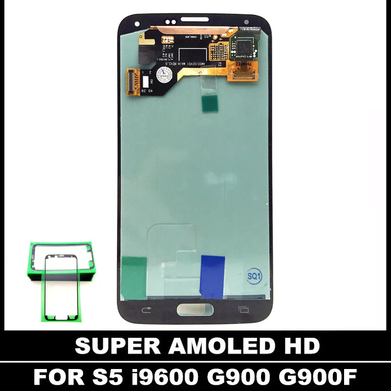 

For Samsung Galaxy S5 i9600 G900 G900F Phone LCDs AMOLED LCD Display Touch Screen Digitizer Assembly Replacement with Sticker