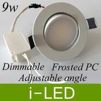 

White shell 9w led ceiling downlight Dimmable frosted cover led down spot light lamp bulb 110-240v 12v 24v 120angle CRI85 UL CE