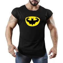 Спортивный жилет для фитнеса с принтом, Мужская хлопковая футболка без рукавов