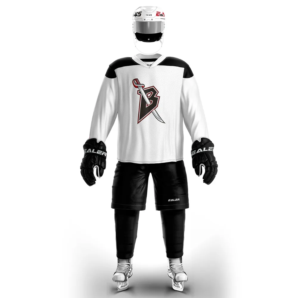 

COLDOUTDOOR Free Shipping Vintage Ice Hockey Training Jerseys Set Print Sabre Logo Spot Cheap high quality H6100-8