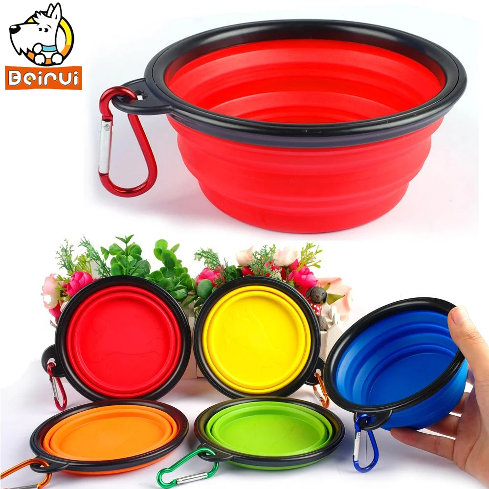 

Silicone Puppy Travel Bowls Pet Feeding Bowl Dog Collapsible Water Dish Cat Portable Feeder