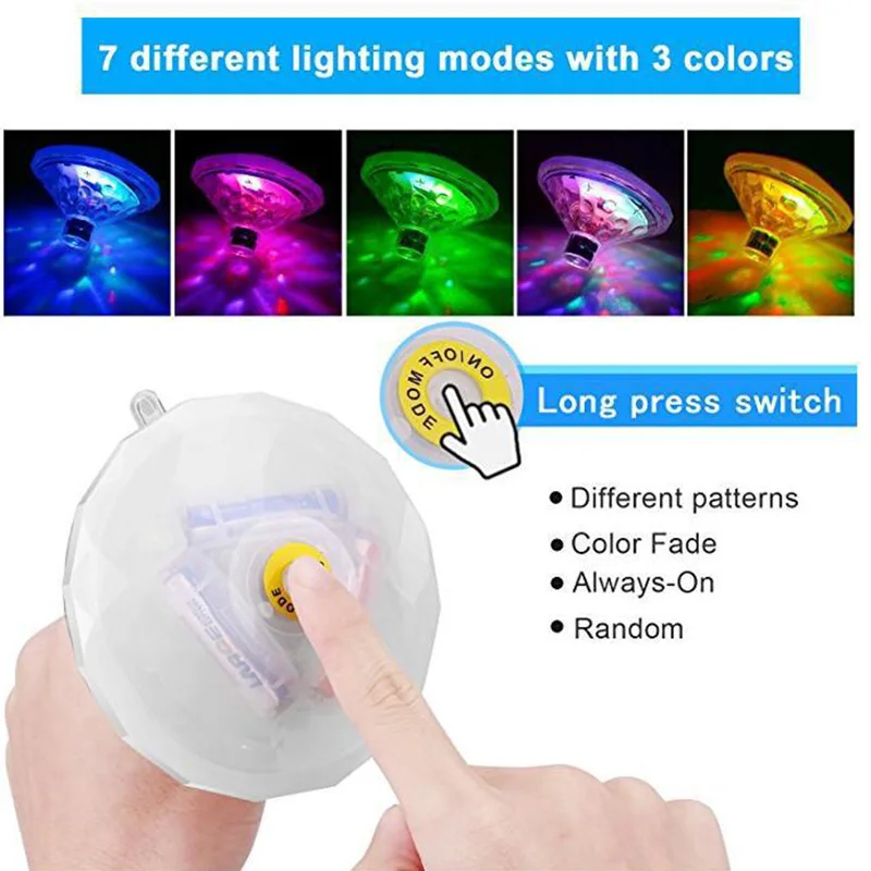 

Bathtub Floating Lamp Swimming Pool Underwater Lights Pond Pool Spa Bath Lamp for Baby's Light Up Toy -- JD9 WWO66