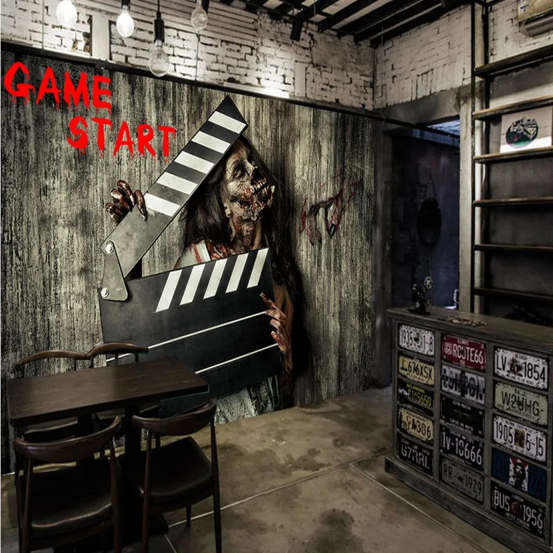 

photo wallpaper 3D horror horror haunted house mural KTV theme space background wallpaper high quality bar mural