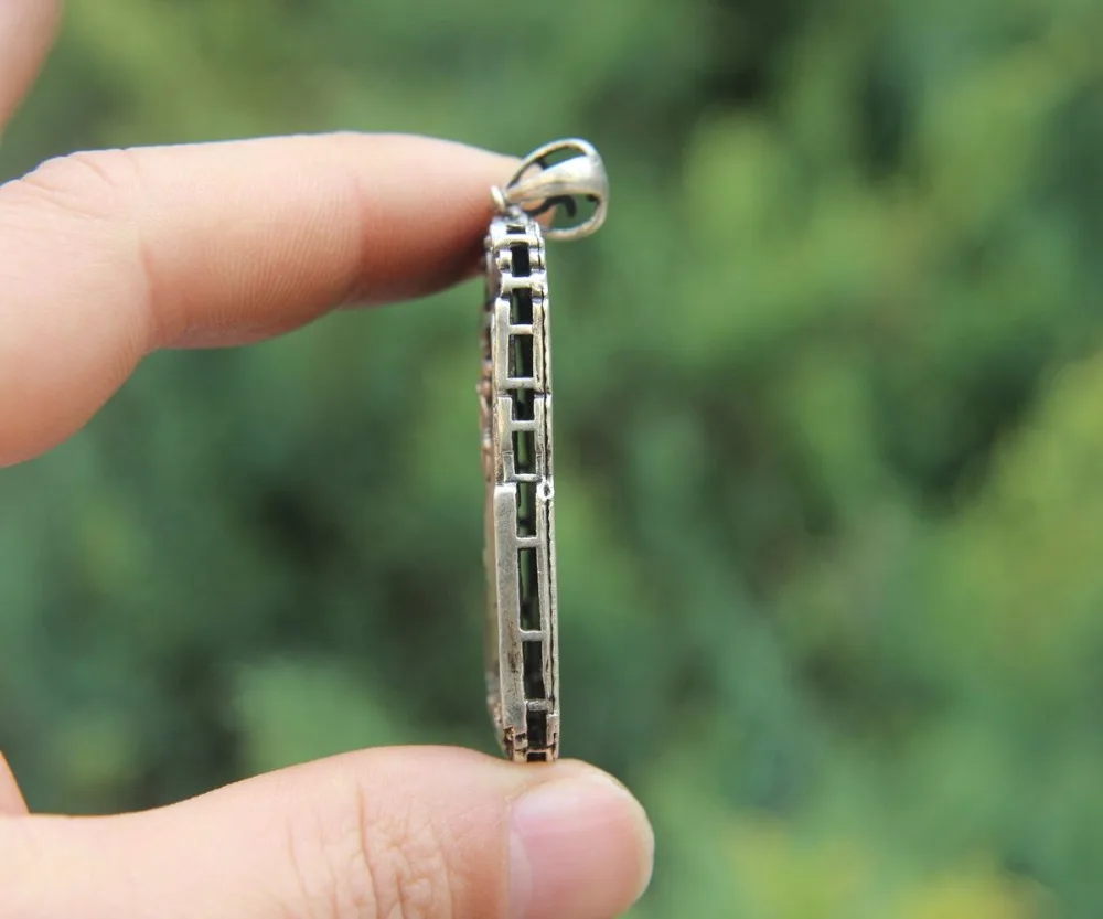 65MM Chinese Miao Silver Shakyamuni Amitabha Buddha Sakyamuni Pendant Amulet 002