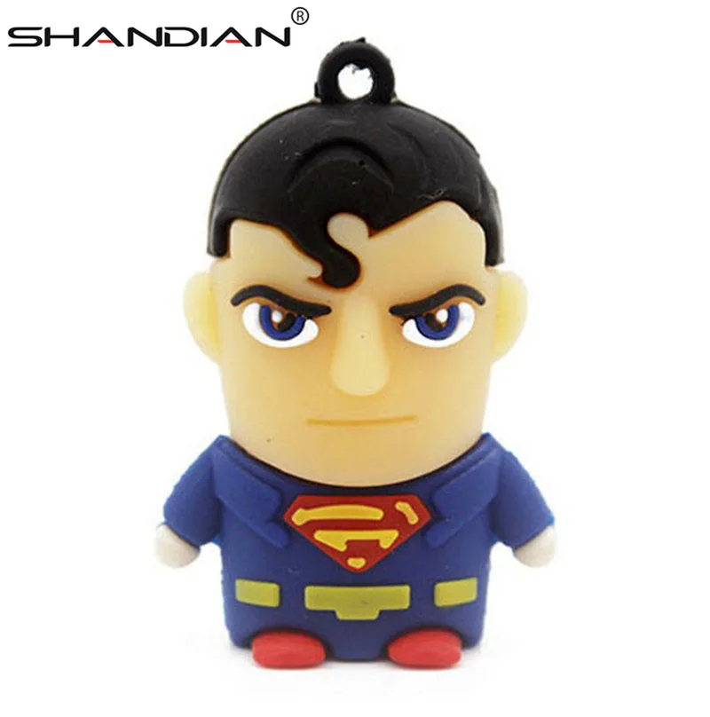 Cartoon usb 2.0 flash drive Heros batman Iron man superman 4gb 8gb 16gb 32gb 64gb Pen drive memory card stick disk pendrive gift