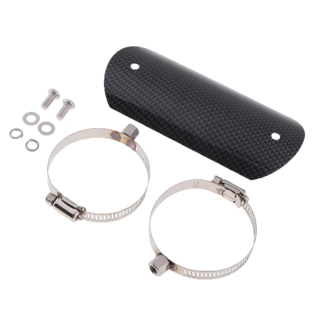

Black Carbon Fiber Exhaust Muffler Pipe Heat Shield Cover Heel Guard for Kawasaki Cruiser