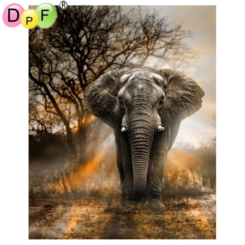 

DPF 5D Diy Diamond Painting Diamond Mosaic Needlework Crafts square Full Diamond Embroidery elephant Home Decoration painting
